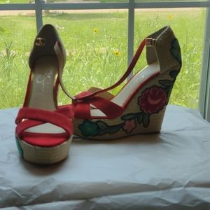 Beautiful embroidered wedges